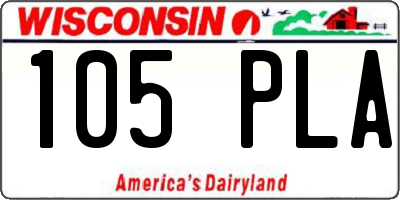 WI license plate 105PLA