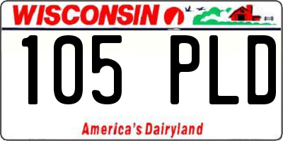WI license plate 105PLD
