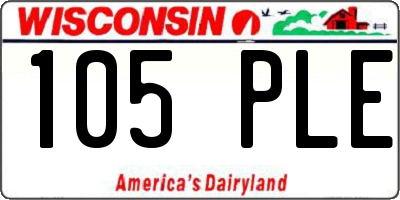 WI license plate 105PLE