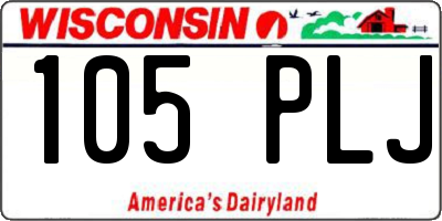 WI license plate 105PLJ