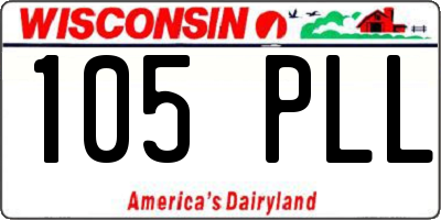 WI license plate 105PLL