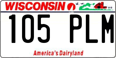 WI license plate 105PLM