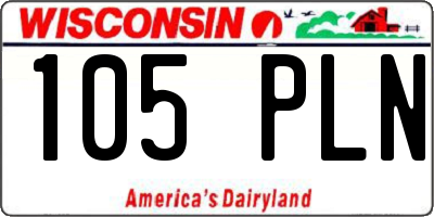 WI license plate 105PLN