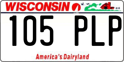 WI license plate 105PLP