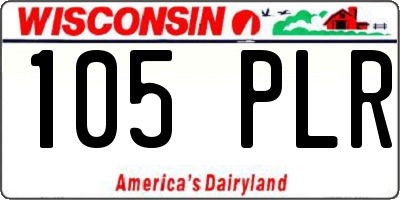 WI license plate 105PLR