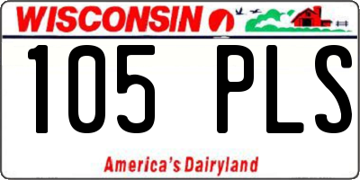 WI license plate 105PLS