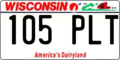 WI license plate 105PLT