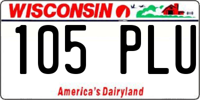WI license plate 105PLU