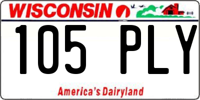 WI license plate 105PLY