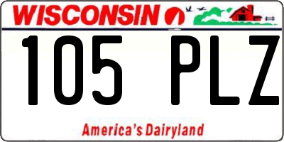 WI license plate 105PLZ