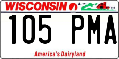 WI license plate 105PMA