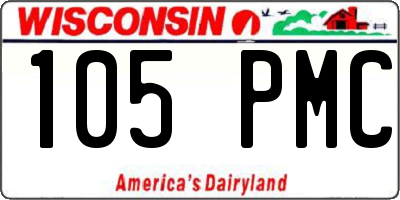 WI license plate 105PMC