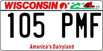 WI license plate 105PMF