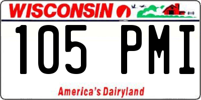 WI license plate 105PMI