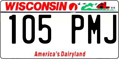 WI license plate 105PMJ