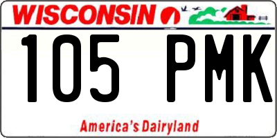 WI license plate 105PMK