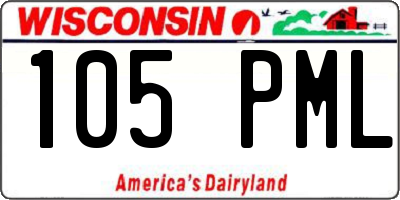 WI license plate 105PML