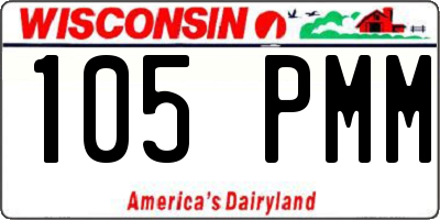 WI license plate 105PMM