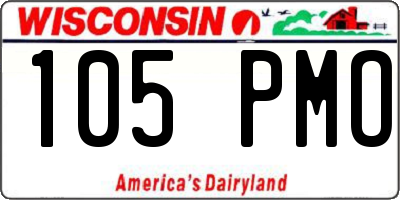 WI license plate 105PMO