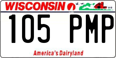 WI license plate 105PMP