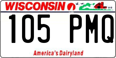 WI license plate 105PMQ