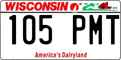 WI license plate 105PMT
