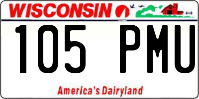 WI license plate 105PMU