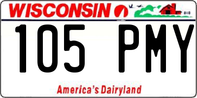 WI license plate 105PMY