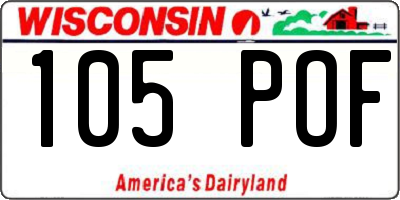 WI license plate 105POF