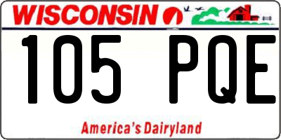 WI license plate 105PQE