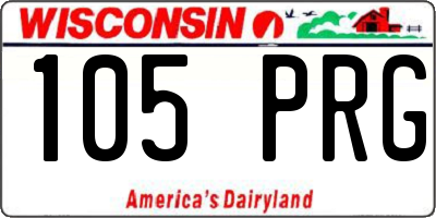 WI license plate 105PRG