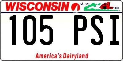 WI license plate 105PSI