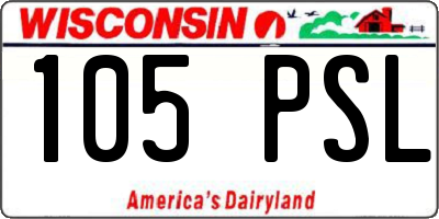 WI license plate 105PSL
