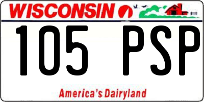 WI license plate 105PSP