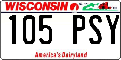 WI license plate 105PSY