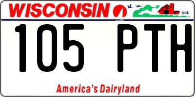 WI license plate 105PTH