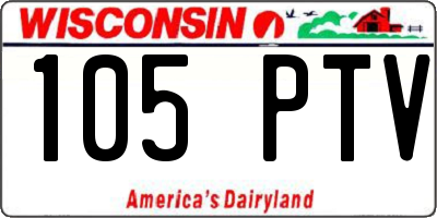 WI license plate 105PTV