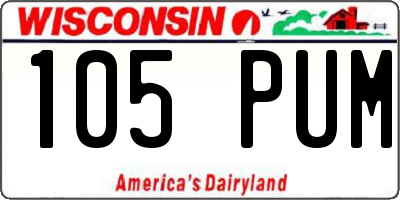 WI license plate 105PUM