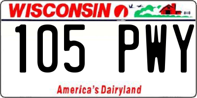WI license plate 105PWY