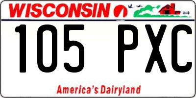 WI license plate 105PXC