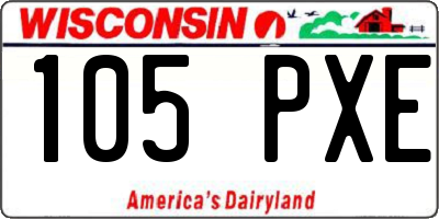 WI license plate 105PXE