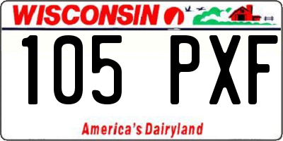 WI license plate 105PXF