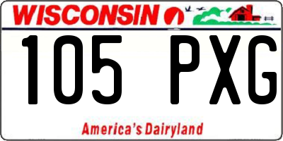 WI license plate 105PXG