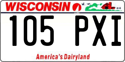 WI license plate 105PXI