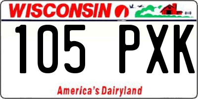 WI license plate 105PXK