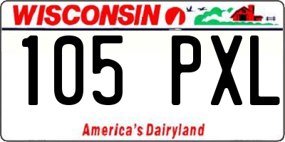 WI license plate 105PXL