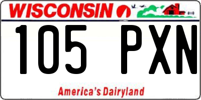 WI license plate 105PXN