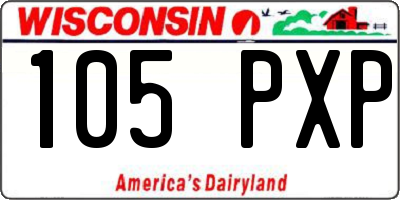 WI license plate 105PXP