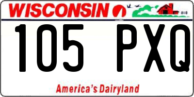 WI license plate 105PXQ