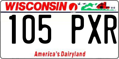 WI license plate 105PXR